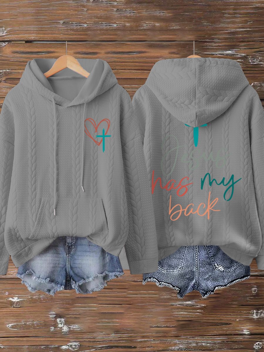 Women's Jesus Has My Back Print  Sweatshirts