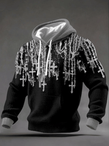 Men's Faith Print Checkered Hooded Sweatshirt