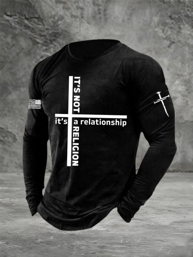 Men's It's a Relationship, Not Religion Printed T-Shirt