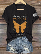 🔥Buy 3 Get 15% Off🔥V-Neck Retro The Only Orange Monarch I Want Monarch Butterflies Print T-Shirt