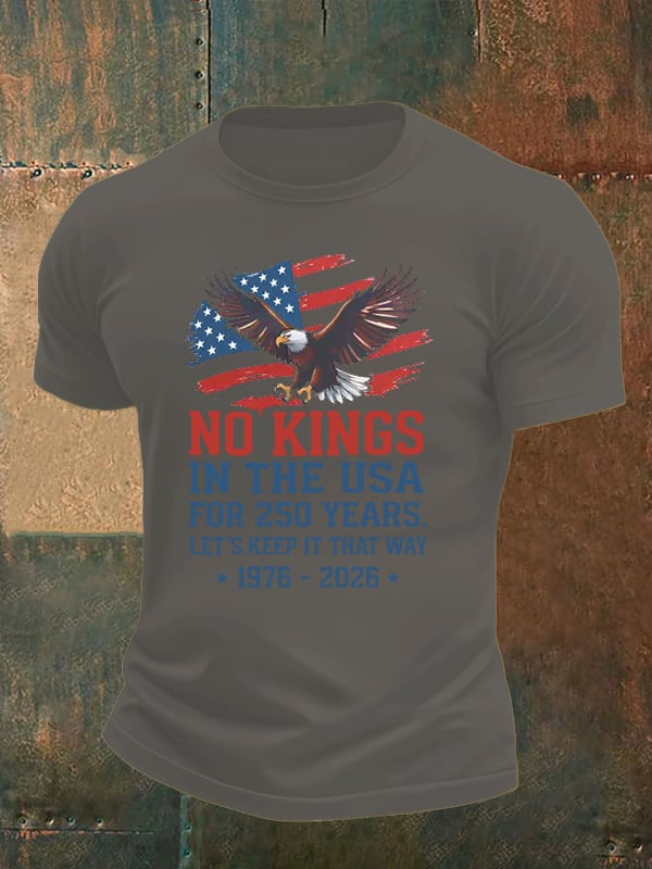 🔥Buy 3 Get 15% Off🔥Men's   No Kings USA Patriotic Tee ,250 Years of Democracy printed T-shirt