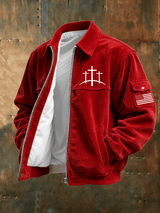 Faith Print Corduroy Casual Jacket