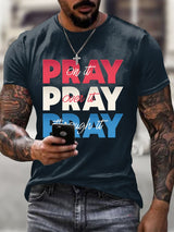 Men'S Casual Prayer Prayer Faith Short-Sleeved T-Shirt