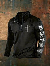 Men's Vintage Faith Cross Print Sweatshirt