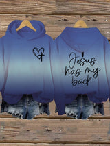 Women's Jesus Has My Back Print  Sweatshirts