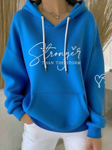 Women's Faith Striped Casual Hooded Sweatshirt